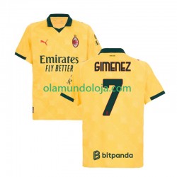 Camisola AC Milan Santiago Gimenez 7 Homem Equipamento Terceiro 2025-2026 Manga Curta